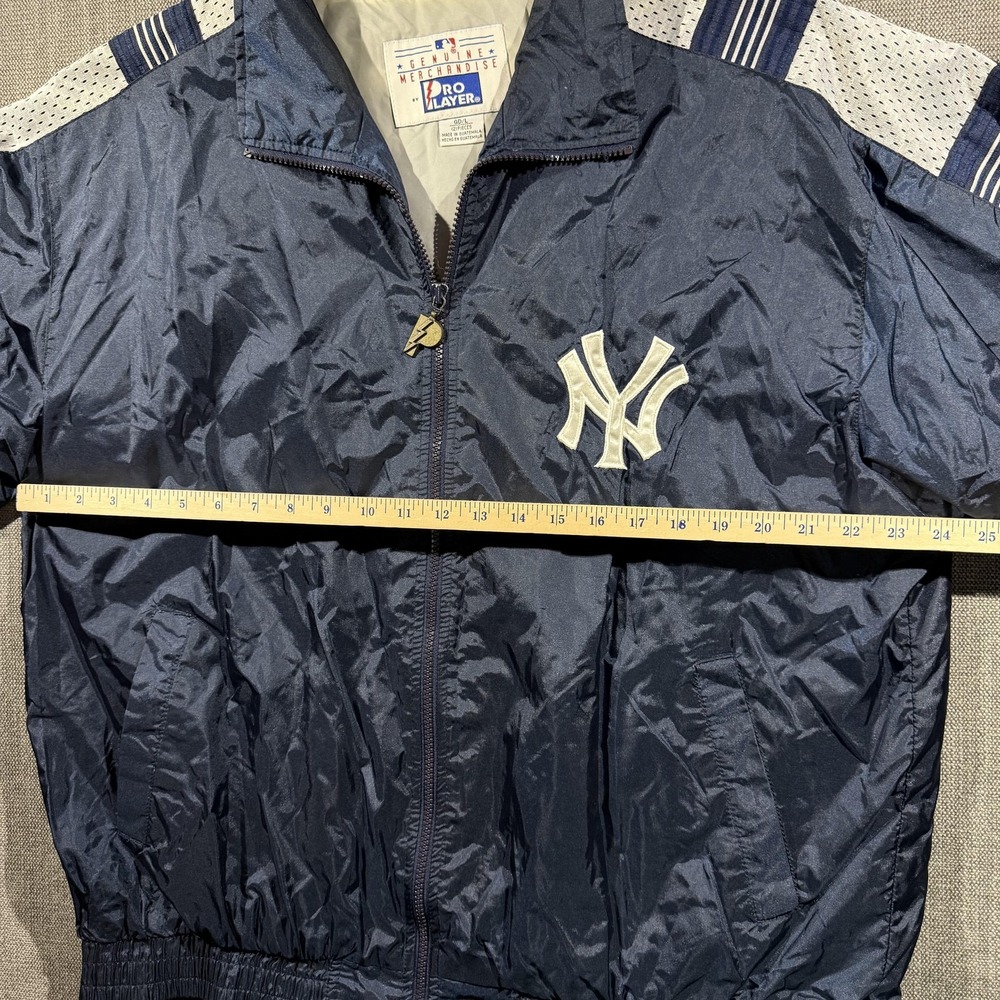 Vintage New York Yankees Jacket Mens Large Blue MLB Baseball Pro Player 90s - Picture 6 of 8